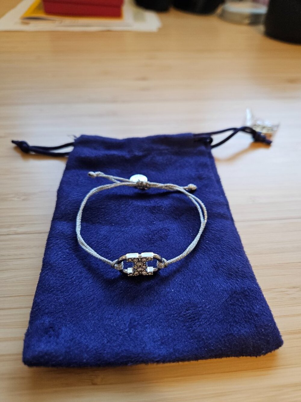 Tory Burch Embrace Ambition silver pavé bracelet